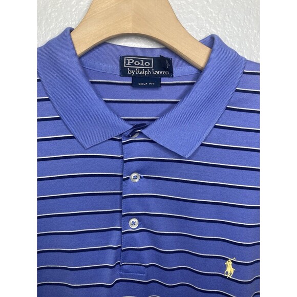 Polo by Ralph Lauren Other - Polo Ralph Lauren Golf Fit Polo Shirt Mens XL Purple Striped Short Sleeve Pony